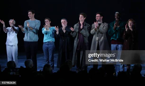 Lee Pace, Denise Gough, Nathan Lane, Andrew Garfield, James McArdle, Nathan Stewart-Jarrett, Susan Brown during the 'Angels in America' Broadway...