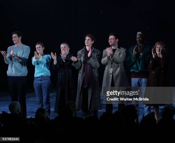Lee Pace, Denise Gough, Nathan Lane, Andrew Garfield, James McArdle, Nathan Stewart-Jarrett, Susan Brown during the 'Angels in America' Broadway...