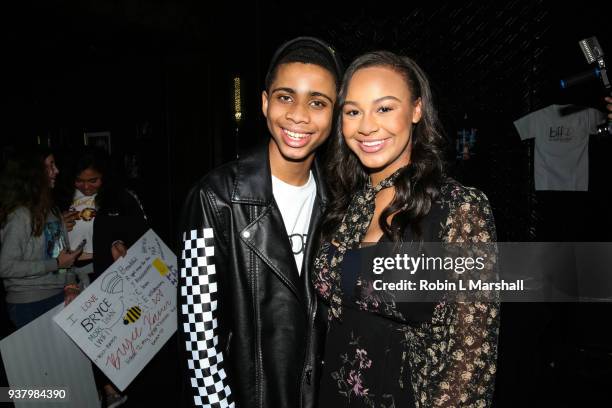 Hosts Bryce Xavier and Nia Sioux attend the "Rise Up Against Bullying" Concert at Avalon on March 25, 2018 in Hollywood, California.