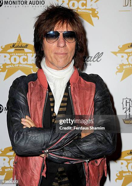 Jeff Beck attends the Classic Rock Roll of Honour at Park Lane Hotel on November 2, 2009 in London, England.