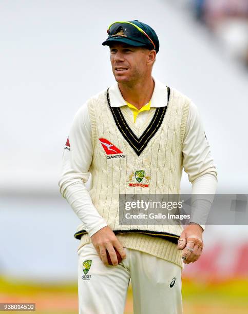 David Warner of Australia during day 3 of the 3rd Sunfoil Test match between South Africa and Australia at PPC Newlands on March 24, 2018 in Cape...