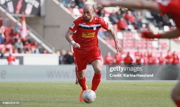 Daniel Brueckner of Erfurt during the third Liga match between FC Rot Weiss Erfurt and SC Fortuna Koeln at Steigerwaldstadion on March 24, 2018 in...