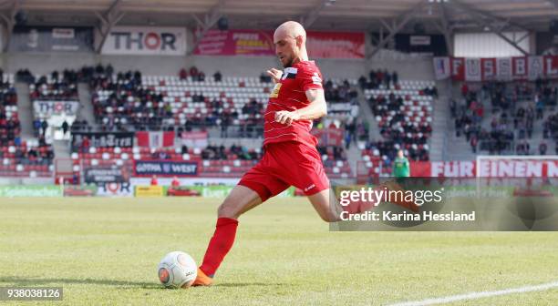 Daniel Brueckner of Erfurt during the third Liga match between FC Rot Weiss Erfurt and SC Fortuna Koeln at Steigerwaldstadion on March 24, 2018 in...