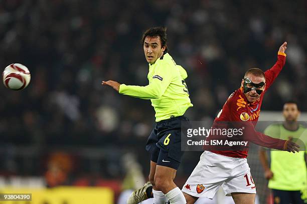 Marcos Gelabert of FC Basel 1893 and Daniele De Rossi of AS Roma in action during the UEFA Europa League group E match between AS Roma and FC Basel...