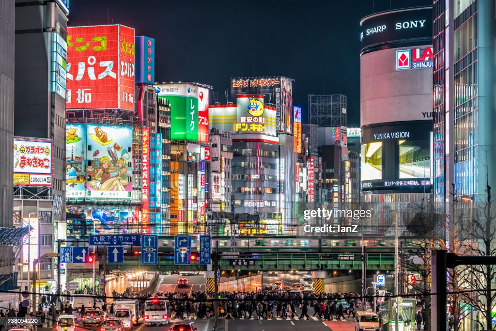 Shinjuku, rush hour at night