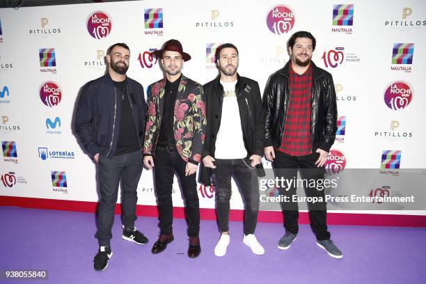 Efecto Pasillo music band attend 'La Noche De Cadena 100' charity concert at WiZink Center on March 24, 2018 in Madrid, Spain.