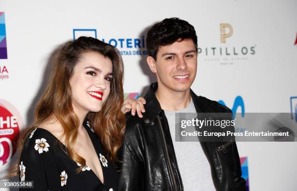 Amaia Romero and Alfred Garcia attend 'La Noche De Cadena 100' charity concert at WiZink Center on March 24, 2018 in Madrid, Spain.