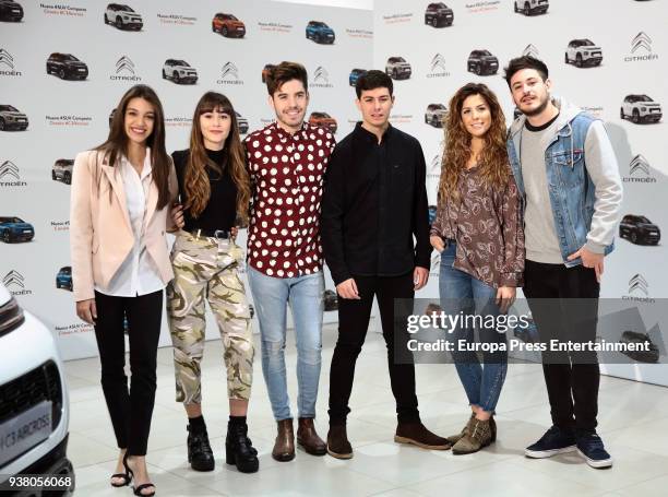 Singers Ana Guerra, Aitana Ocana, Roi, Alfred, Miriam and Luis Cepeda present the new SUV Compacto Citroen C3 Aircross on March 23, 2018 in Madrid,...