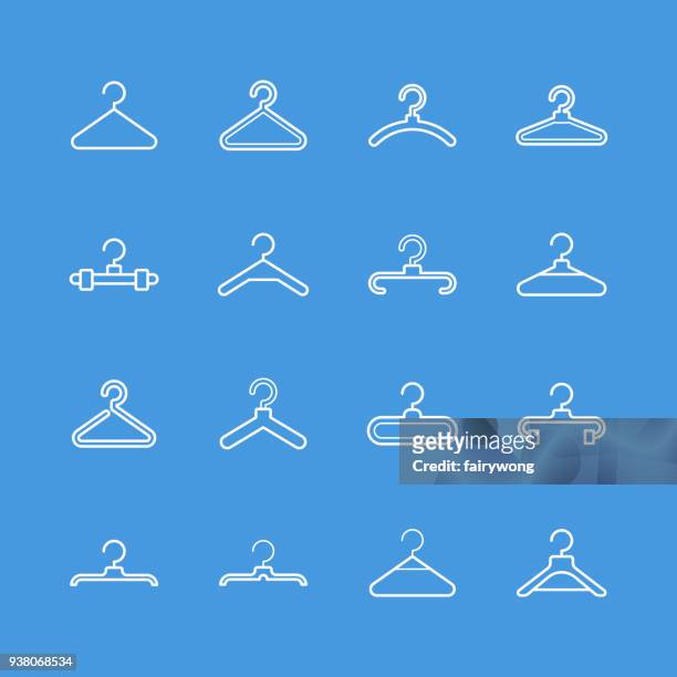 clothes hanger icons - coat check stock illustrations