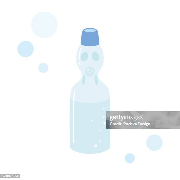japanese ramune vector illustration - fizz bubbles stock illustrations