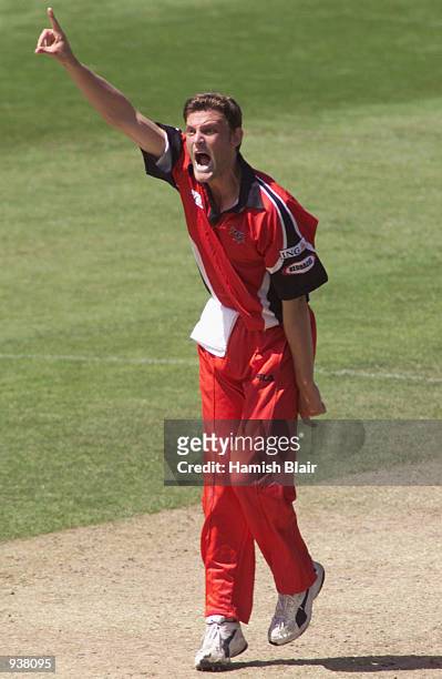 Mark Harrity of South Australia appeals unsuccessfully for the wicket of Simon Dart of Victoria, during the ING Cup one-day match between Victoria...