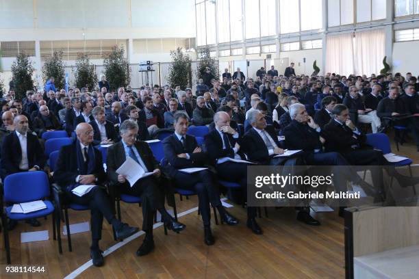 General view during the "Golden Bench" award at Coverciano on March 26, 2018 in Florence, Italy.