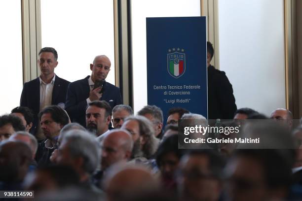 General view during the "Golden Bench" award at Coverciano on March 26, 2018 in Florence, Italy.