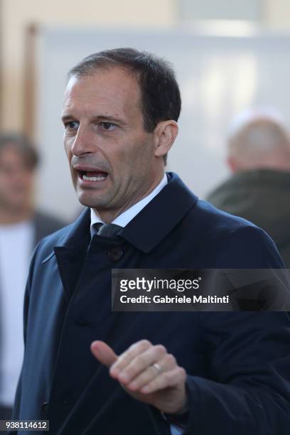 Massimiliano Allegri manager of Juventus during the "Golden Bench" award at Coverciano on March 26, 2018 in Florence, Italy.