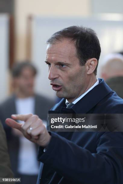 Massimiliano Allegri manager of Juventus during the "Golden Bench" award at Coverciano on March 26, 2018 in Florence, Italy.