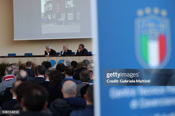 General view during the "Golden Bench" award at Coverciano on March 26, 2018 in Florence, Italy.