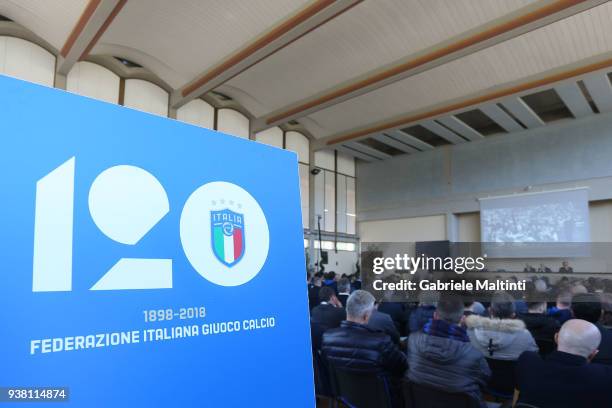 General view during the "Golden Bench" award at Coverciano on March 26, 2018 in Florence, Italy.