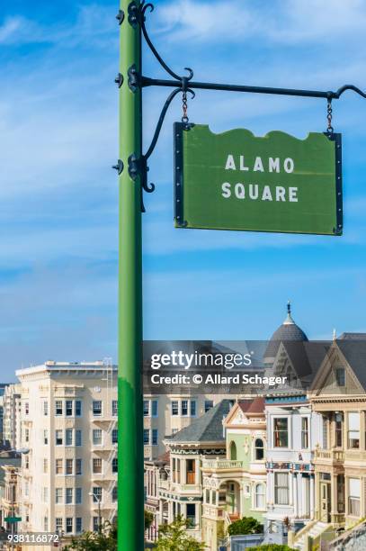 alamo square in san francisco - alamo square stock-fotos und bilder