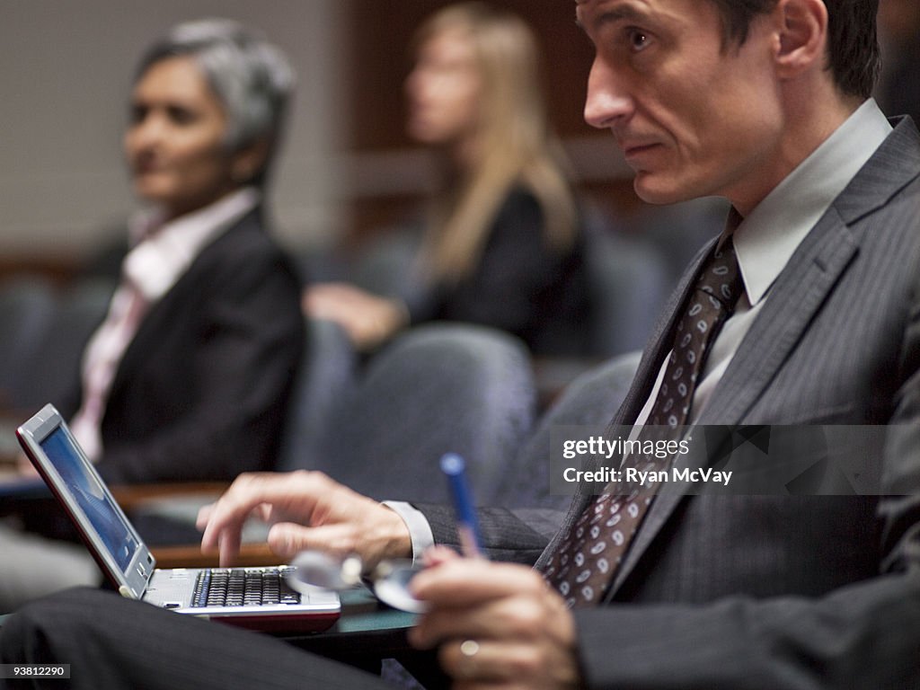 Business man using laptop