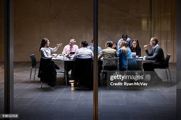business meeting around table - black tie event stock pictures, royalty-free photos & images