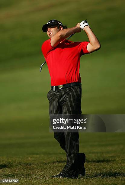 Mathew Goggin of Australia plays an approach shot on the 12th hole during the second round of the 2009 Australian Open at New South Wales Golf Club...