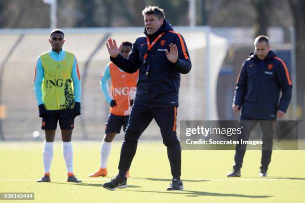 Coach Maarten Stekelenburg of Holland during the Training Holland U19 at the Papendal on March 19, 2018 in Papendal Netherlands