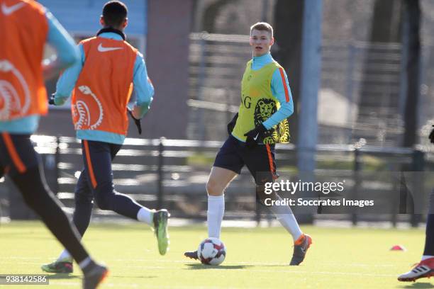 Perr Schuurs of Holland U19 during the Training Holland U19 at the Papendal on March 19, 2018 in Papendal Netherlands