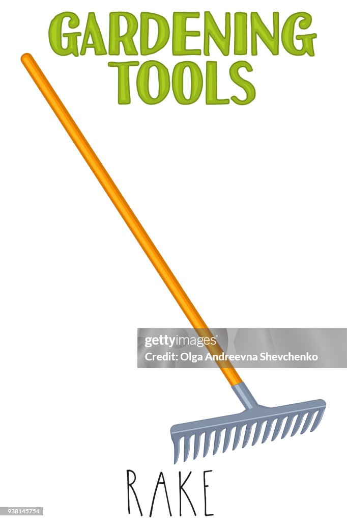 Bright Colorful Cartoon Rake High-Res Vector Graphic - Getty Images