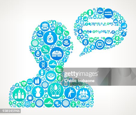 人與 Chatbubble 溫泉和健康向量圖示模式 人與 Chatbubble 溫泉和健康向量圖示模式