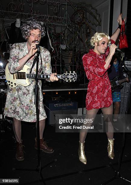 Julian Barratt and Noel Fielding attend the switch on ceremony for the Stella McCartney store Christmas Lights on November 23, 2009 in London,...