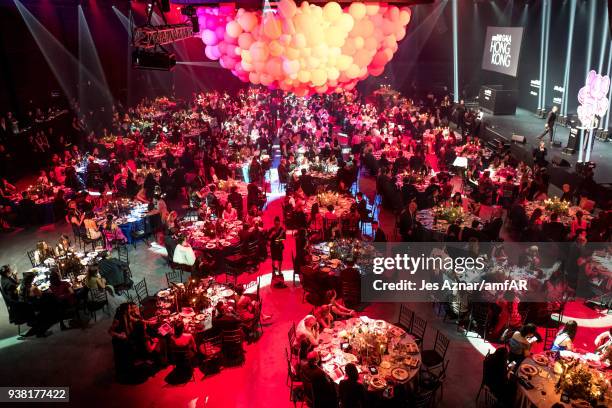 Guests attend the amfAR Hong Kong Gala 2018 at Shaw Studios on March 26, 2018 in Hong Kong, Hong Kong.