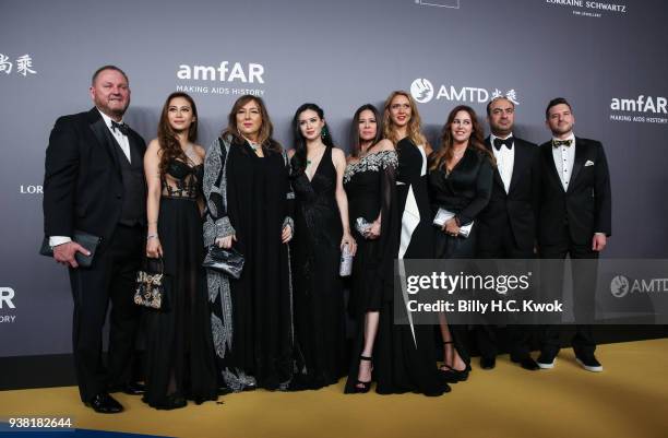 Guests attend the amfAR Hong Kong Gala 2018 at Shaw Studios on March 26, 2018 in Hong Kong, Hong Kong.