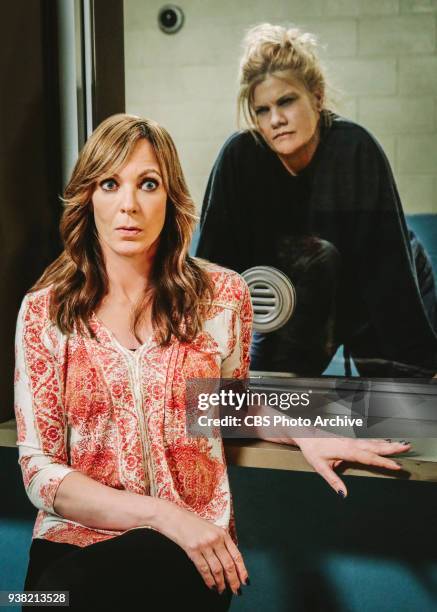 Crazy Snakes and Astronauts" -- Coverage of the CBS series MOM, scheduled to air on the CBS Television Network. Pictured L to R: Allison Janney as...