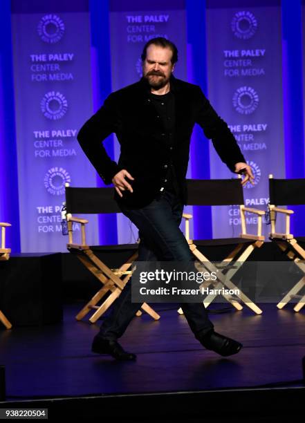 David Harbour onstage at The Paley Center For Media's 35th Annual PaleyFest Los Angeles - "Stranger Things" at Dolby Theatre on March 25, 2018 in...