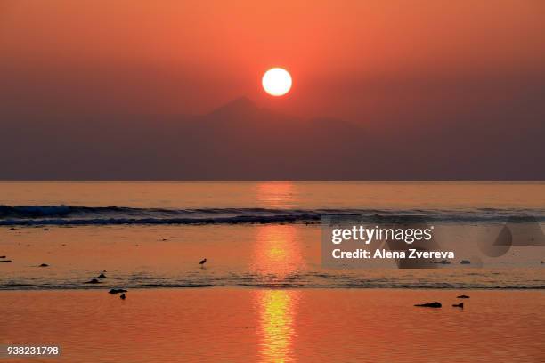 sunset at gili trawangan - alena zvereva stockfoto's en -beelden