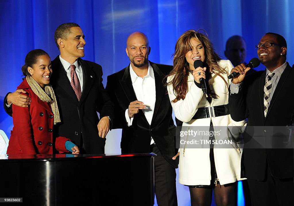 US President Barack Obama with daughter