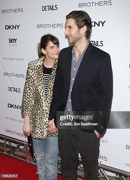 Actress Amanda Peet and Writer David Benioff attend the Cinema Society and DKNY Men screening of "Brothers" at the SVA Theater on November 22, 2009...