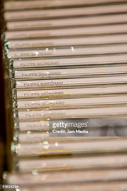 Detail of Filippa Giordano's album during the inauguration of the Women's Expo 2009 at the World Trade Center on December 3, 2009 in Mexico City,...
