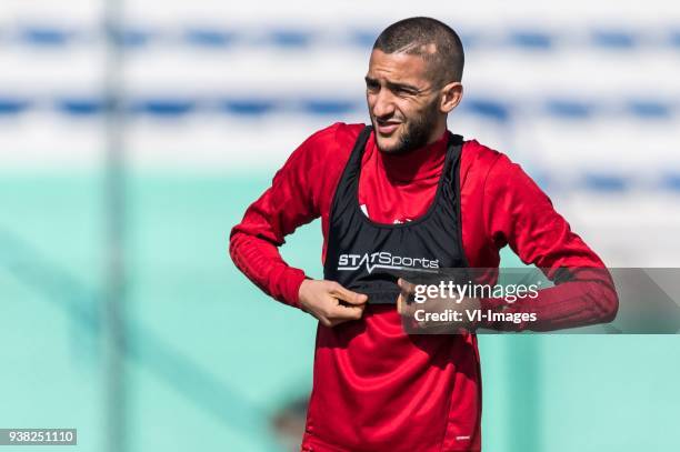 Hakim Ziyech of Morocco during a training session prior to the International friendly match between Morocco and Oezbekistan in Cassablanca on March...