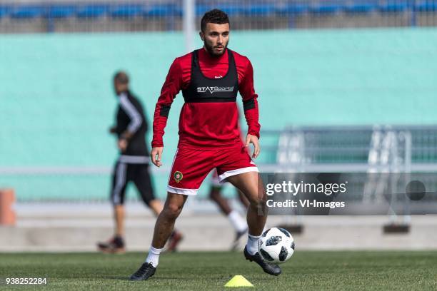 Zakaria Labyad of Morocco during a training session prior to the International friendly match between Morocco and Oezbekistan in Cassablanca on March...