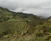 Scenic panoramic views of the Andes Mountains from the Devil's Nose Train Cuenca Ecuador