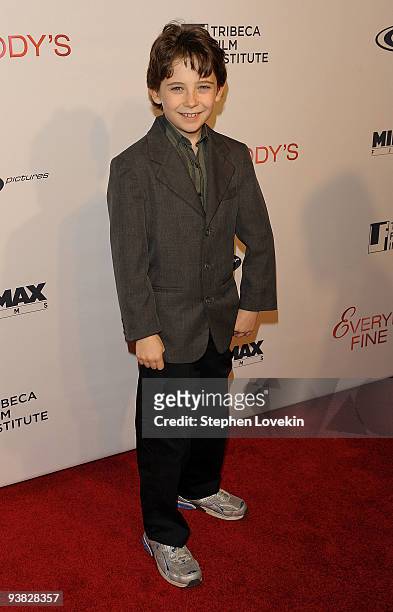 Actor Seamus Davey-Fitzpatrick attends the Tribeca Film Institute's benefit screening of "Everybody's Fine" at AMC Lincoln Square on December 3, 2009...