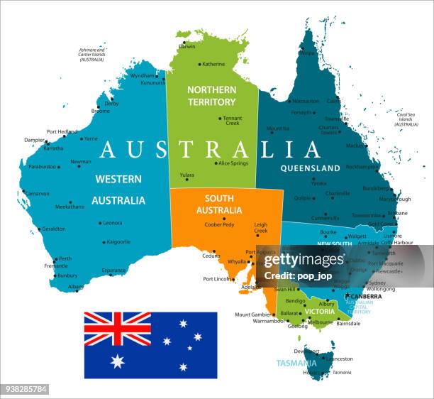 map of australia - vector - perth map stock illustrations