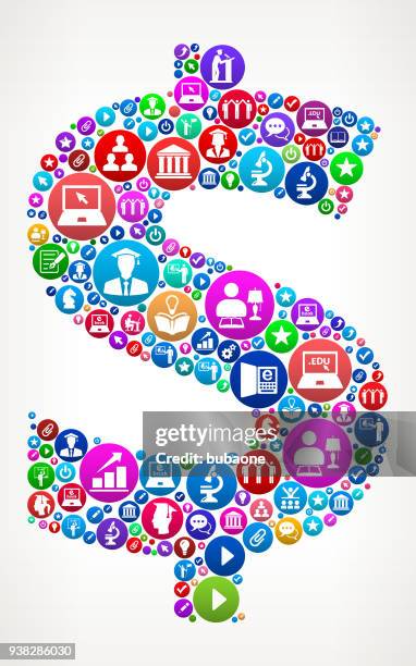 dollar college and higher learning vector icon pattern - library computer screen stock illustrations