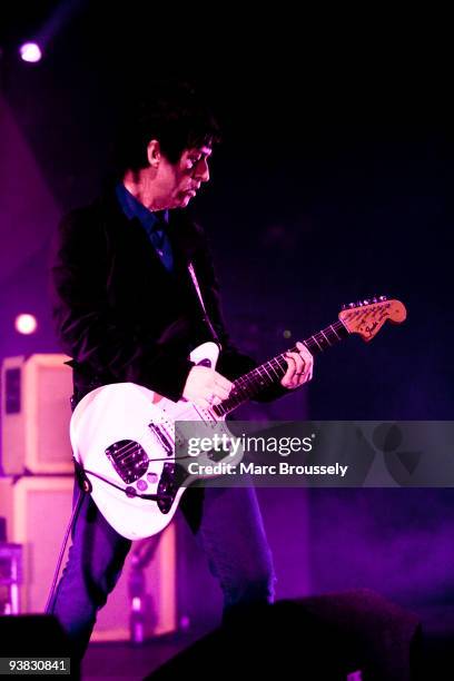 Johnny Marr of The Cribs performs on stage at Brixton Academy on December 3, 2009 in London, England.