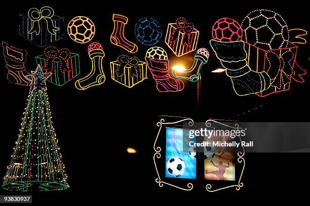 Football-themed Festive Lights Gala is lit to mark the start of a host of glittering events lined up for the Final Draw of the 2010 FIFA World Cup on...