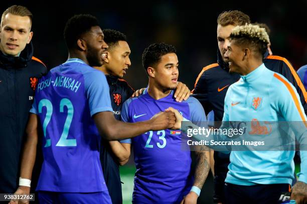 Timothy Fosu Mensah of Holland, Kenny Tete of Holland, Justin Kluivert of Holland, Jeroen Zoet of Holland, Patrick of Aanholt of Holland celebrates...
