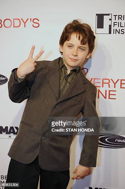 Actor Seamus Davey-Fitzpatrick arrive at the Tribeca Film Institute benefit screening of "Everybody's Fine" December 3, 2009 in New York. AFP...