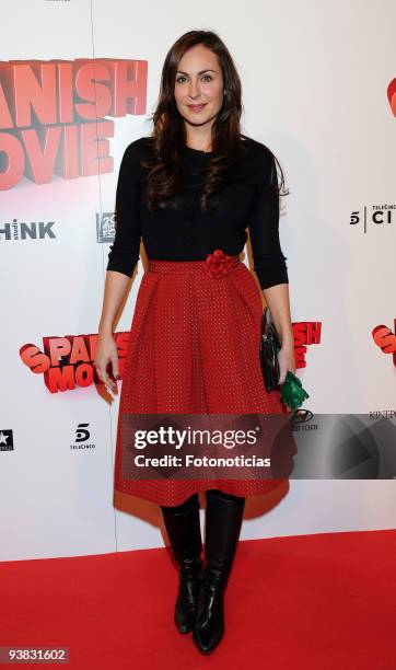 Actress Ana Milan attends the premiere of ''Spanish Movie'' at Kinepolis Cinema on December 3, 2009 in Madrid, Spain.
