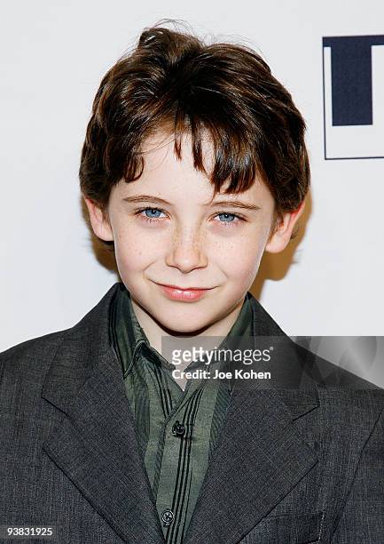 Actor Seamus Davey-Fitzpatrick attends Tribeca Film Institute's benefit screening of "Everybody's Fine" at AMC Lincoln Square on December 3, 2009 in...